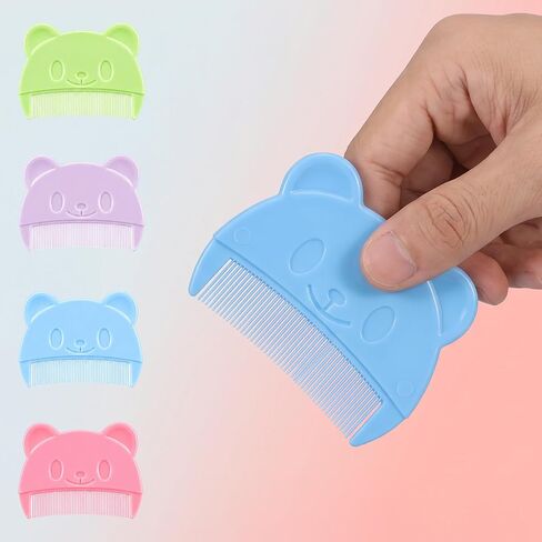 4Pcs Cute Cradle Cap Comb Baby Hair Combs Bear Shaped Bath Brush | Plastic, Gentle Touch, Easy To Hold, Bear Shaped, Double Sided, Fine Tooth, For Babies, Newborn, Baby Dandruff, Cradle Cap in Kuwait