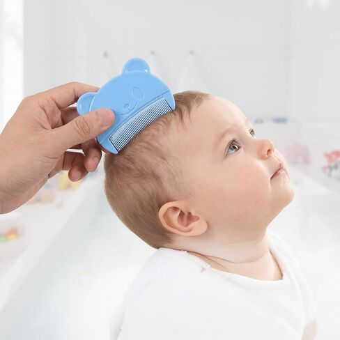 4Pcs Cute Cradle Cap Comb Baby Hair Combs Bear Shaped Bath Brush | Plastic, Gentle Touch, Easy To Hold, Bear Shaped, Double Sided, Fine Tooth, For Babies, Newborn, Baby Dandruff, Cradle Cap in Kuwait