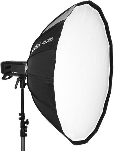 Godox Flash AD-S85S Parabolic Softbox for AD400Pro, 33.5 Inch Gold/Silver Reflective Interior, Dual-Look Light Modifier for Portrait, Commercial, and Creative Flash Photography in Saudi Arabia