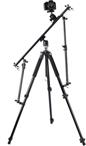 Aluminum Alloy Foldable Camera Video Slider Support Rod, Retractable Tripod Rod with 360° Rotating Platform, Clamp Range 10-50cm for DSLR and Mirrorless Cameras in Saudi Arabia