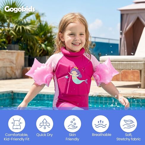 Gogokids Kids Floatation Swimsuit, Toddler One Piece Swimsuits with Armbands, UV 50+ Sun Protection Swimwear for 2-7 Years (26-57lbs) Boys & Girls in Saudi Arabia