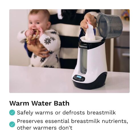 Baby Brezza Smart Baby Bottle Warmer, Breastmilk Warmer + Defroster | Different Temperatures for Breastmilk + Formula - Universal Fit for All Bottles + Milk Bags, Control via Free App in Saudi Arabia