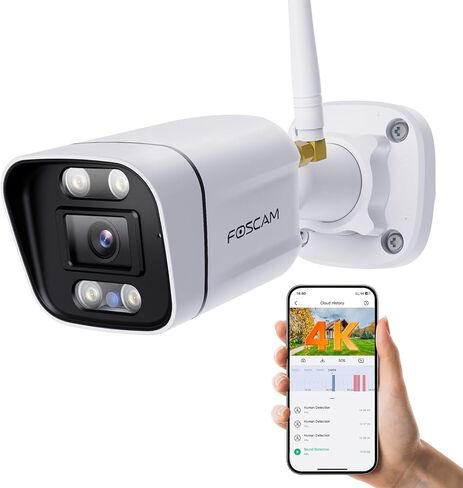 FOSCAM 4K 8MP Security Cameras Wireless Outdoor, 5GHz&2.4GHz WiFi Camera for Home Security, 120° FoV Outside Surveillance Cam, AI Human/Vehicle Detection, 66FT Color Night Vision, 120dB Siren, IP66 in Saudi Arabia
