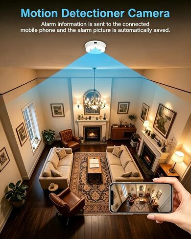 1080P WiFi Home Monitoring Camera, Privacy-Protected Indoor Security Cam with Motion Detection, No Audio Recording in Saudi Arabia