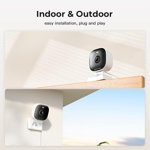 2K Cameras for Home Security,Indoor/Outdoor Security Camera for Baby/Elder/Dog/Pet,Outdoor Security Camera Indoor,Plug&Play,Color Night Vision, 2-Way Audio,24/7,Card Storage,Compatible with Alexa in Saudi Arabia