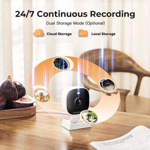 2K Cameras for Home Security,Indoor/Outdoor Security Camera for Baby/Elder/Dog/Pet,Outdoor Security Camera Indoor,Plug&Play,Color Night Vision, 2-Way Audio,24/7,Card Storage,Compatible with Alexa in Saudi Arabia