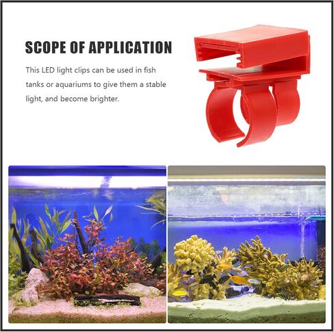 WOONEKY 2pcs Reusable Plastic Aquarium Light Clips for Fish Tank Red LED Light Brackets Compatible with Fish Tank Stand Kits in Saudi Arabia