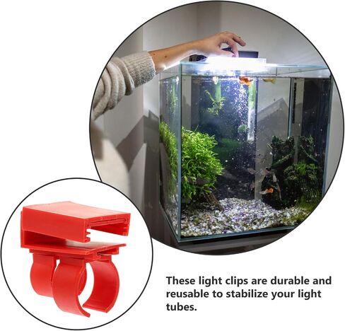 WOONEKY 2pcs Reusable Plastic Aquarium Light Clips for Fish Tank Red LED Light Brackets Compatible with Fish Tank Stand Kits in Saudi Arabia