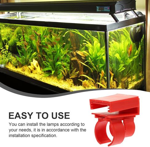 WOONEKY 2pcs Reusable Plastic Aquarium Light Clips for Fish Tank Red LED Light Brackets Compatible with Fish Tank Stand Kits in Saudi Arabia