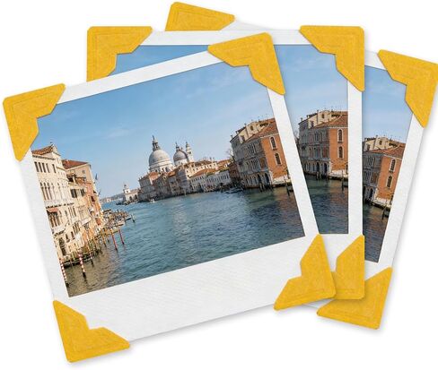 TIVTHINE 240 Pcs Gold Photo Corners for Scrapbooking, DIY Journal Craft | 240 gold photo corners on 10 sheets with peel-and-stick design, for scrapbooks, photo albums and wedding handmade projects. in Kuwait