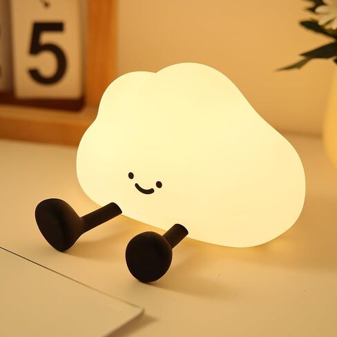YISUN Cloud Night Light, Cute Silicone Nightlight for Baby Toddler, Rechargeable LED Nursery Lamp with Timer, 3 Level Dimmable Soft Squishy Night Lamp Gift for Bedroom Kids Room Decor in Saudi Arabia