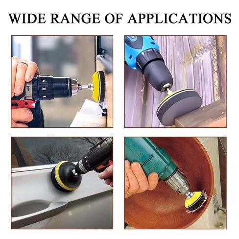 3 Inch Hook & Loop Sanding Backing Pad, Sanding Disc Pads with 1/4 Inch Shank & Soft Foam Layer Buffering Pad, Drill Attachment Polishing Kit for Air Die Grinder Sander in Saudi Arabia