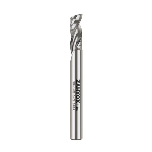 ZahyoX O-Flute Upcut Spiral CNC Bit, Single Flute Router Bit, 1/4" Cutting Dia, 1/4" Shank, 3/8" Cutting Length, 2-1/2" Overall Length, CNC Router Bits, CNC End Mill in Saudi Arabia