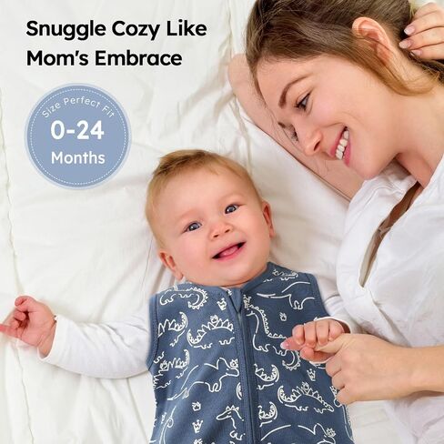 Yoofoss Baby Sleep Sack 6-12 Months 0.5 TOG Baby Wearable Blanket, 100% Organic Cotton Infant Toddler Sleeping Sack 2-Way Zipper Lightweight Sleep Sack, Grizzly in Saudi Arabia