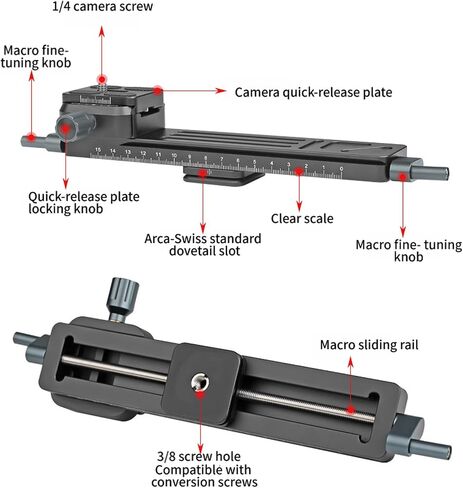 Metal Camera Slider Rails for DSLR Cameras with Precise Close-Up Focusing and Smooth Damping in Saudi Arabia
