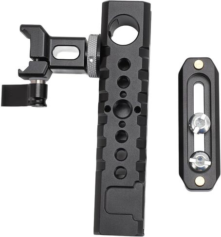 Universal Camera Cage Top Handle Grip with Removable 36mm Slider, Cold Shoe Mount and 1/4 3/8 Inch Screw Holes Including Positioning Hole for DSLR Mirrorless Rig in Saudi Arabia
