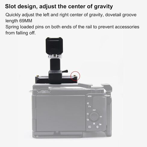 Universal Camera Cage Top Handle Grip with Removable 36mm Slider, Cold Shoe Mount and 1/4 3/8 Inch Screw Holes Including Positioning Hole for DSLR Mirrorless Rig in Saudi Arabia