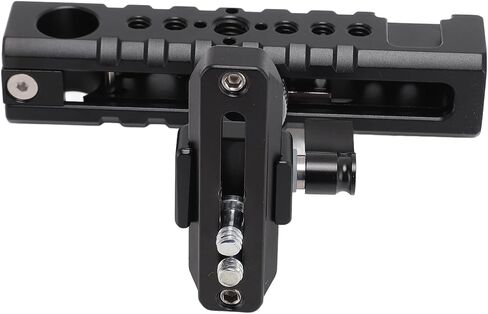 Universal Camera Cage Top Handle Grip with Removable 36mm Slider, Cold Shoe Mount and 1/4 3/8 Inch Screw Holes Including Positioning Hole for DSLR Mirrorless Rig in Saudi Arabia