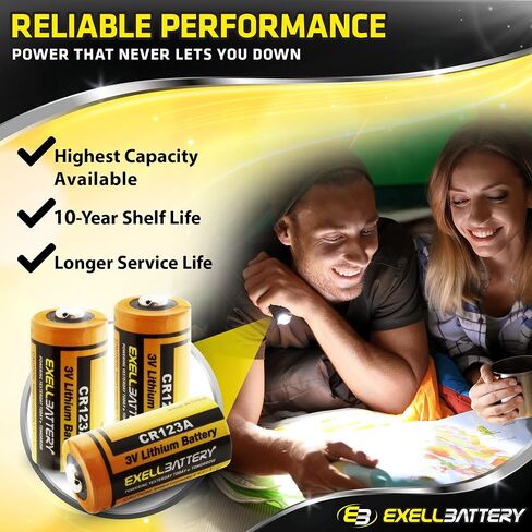 Exell EB-CR123A CR123A بطارية ليثيوم 3 فولت 1700 مللي أمبير في الساعة عالية السعة لاستبدال الصور والأمن in Kuwait