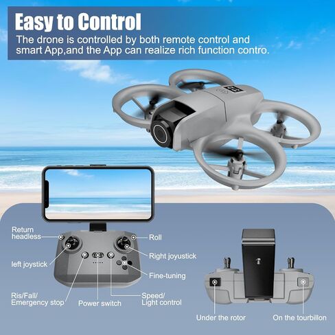 Camera Drone, 1080P HD Quadcopter for Beginners | One Key Takeoff/Landing, Altitude Hold, Headless Mode, 3D Flips, Trajectory Flight, 3 Speed Modes in Saudi Arabia