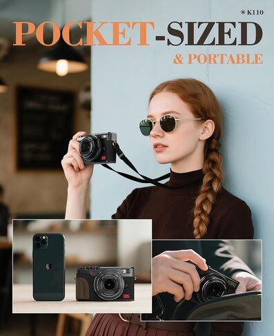 True 5K Digital Cameras for Photography 64MP - Autofocus 18X Zoom, with 3'' 180° Flip Screen, 64GB TF Card & 2 Batteries, Compact Travel Vlogging Camera for YouTube Beginners (Black) in Saudi Arabia
