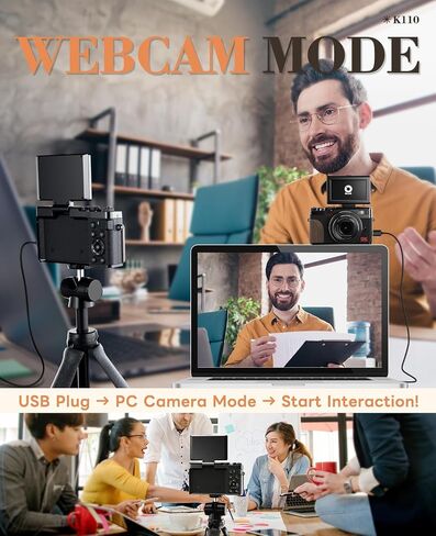 True 5K Digital Cameras for Photography 64MP - Autofocus 18X Zoom, with 3'' 180° Flip Screen, 64GB TF Card & 2 Batteries, Compact Travel Vlogging Camera for YouTube Beginners (Black) in Saudi Arabia
