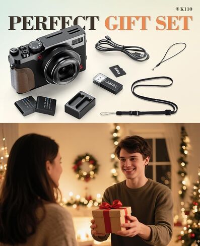 True 5K Digital Cameras for Photography 64MP - Autofocus 18X Zoom, with 3'' 180° Flip Screen, 64GB TF Card & 2 Batteries, Compact Travel Vlogging Camera for YouTube Beginners (Black) in Saudi Arabia