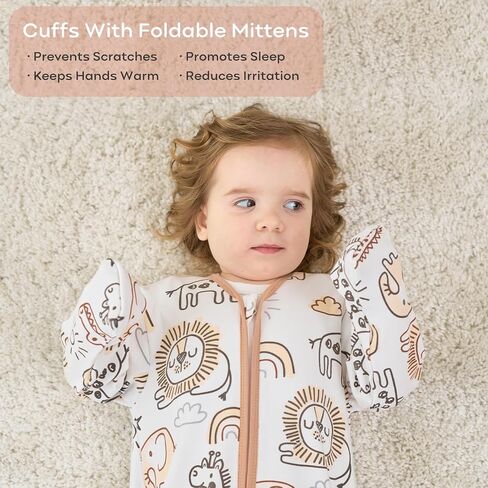Yoofoss Baby Sleep Sack 18-24 Months Long Sleeve Wearable Blanket Baby 100% Cotton 2-Way Zipper 0.5 Tog Toddler Sleeping Sack, Lightweight(X-Large) in Saudi Arabia