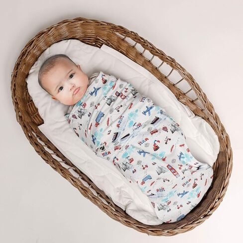 Baby Snugababe Swaddle Pod for Newborns | Secure Arm Inserts Prevent Escape | Easy-Zip for Diaper Changes | Transportation Print in Kuwait