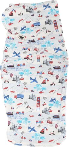 Baby Snugababe Swaddle Pod for Newborns | Secure Arm Inserts Prevent Escape | Easy-Zip for Diaper Changes | Transportation Print in Kuwait