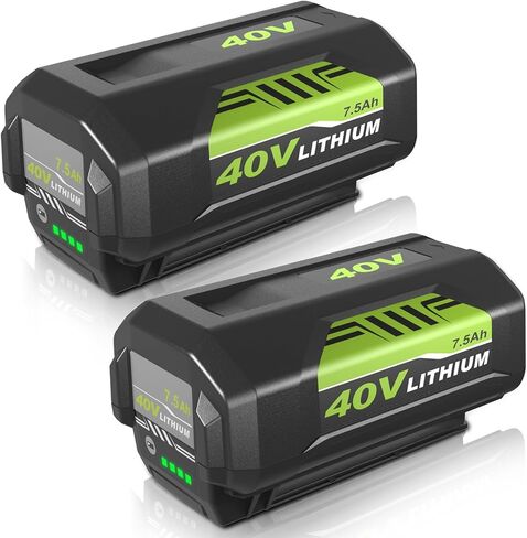 2Pack 7.5Ah OP40601 Replacement for Ryobi 40V Battery and Charger Kit | Compatible with Ryobi 40 Volt Battery OP4040 OP40401 OP4026 OP40261 OP4050 OP40201 (Green-3PC) in Saudi Arabia