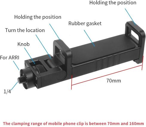 Aluminum Phone Holder 360Degree Rotatable Foldable Mobile Clip Clamp Compatible with Zhiyun Weebill Lab for Crane 3 Stabilizer in Kuwait