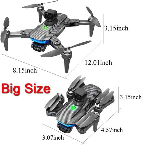 Lozenge Drones 360° Obstacle Avoidance GPS Drones with Camera for Adults 4K | Brushless Motor Smart Follow Auto Return Long Battery Life Quadcopter Big Size L900 HJ90 3 Battery Black Carbon Fiber Pattern in Saudi Arabia
