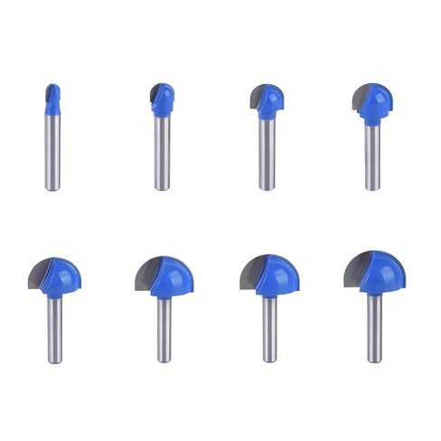 8Pcs Cove Box Router Bit Set with 1/4" Shank TS/YDD-01 | Round Nose Core Box Router Bits for Half Round Grooves and Cove Cutting in Saudi Arabia