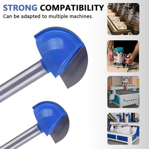 8Pcs Cove Box Router Bit Set with 1/4" Shank TS/YDD-01 | Round Nose Core Box Router Bits for Half Round Grooves and Cove Cutting in Saudi Arabia