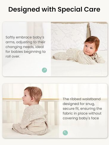 GROWNSY Swaddle Sleep Sack 3-6 Months, Starfish Design Baby Swaddle Sack, Dual-Zipper for Easy Diaper Changes, Proper Hip Development & Openable Foot Button, 12-20lbs, Deer in Saudi Arabia