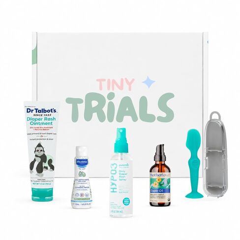 Diaper Rash Cream Variety Pack – 4 Trusted Brands + Silicone Applicator Brush – Mustela, Dr. Talbot's, Munchkin, Motherlove – Tiny Trials Discovery Box Trial Kit for Baby Shower in Kuwait