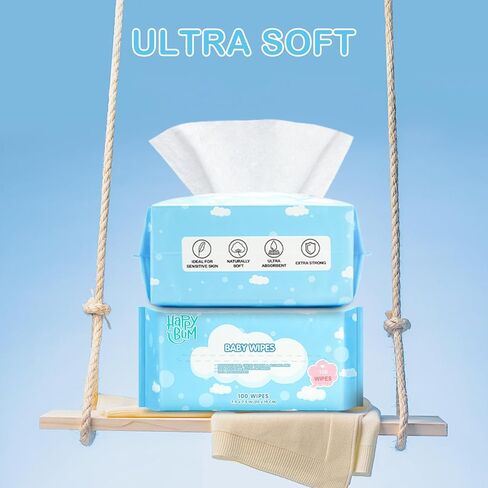 Dry Baby Wipes Sensitive Skin Unscented Soft Travel Wipes for Newborn Face Hands 6 Packs (600 Count) in Saudi Arabia