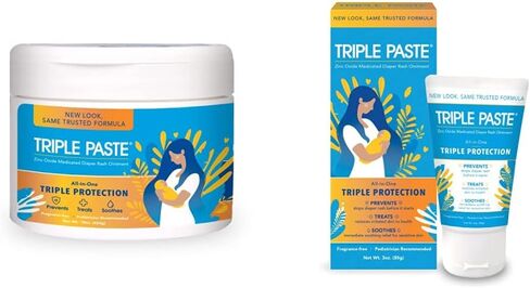 Triple Paste Diaper Rash Cream, Hypoallergenic Medicated Ointment for Babies, 16 oz (Packaging May Vary) and Triple Paste Diaper Rash Cream for Babies - 3 oz Tube in Saudi Arabia