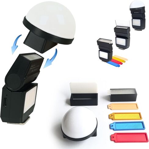 3-in-1 Flash Lighting Modifier Kit Compatible with Ulanzi SL03 Flash, Includes Half-Moon Diffuser, Bounce Reflector & 5 Color Gels, Portable Snap-On Flash Accessories for Portrait. in Kuwait