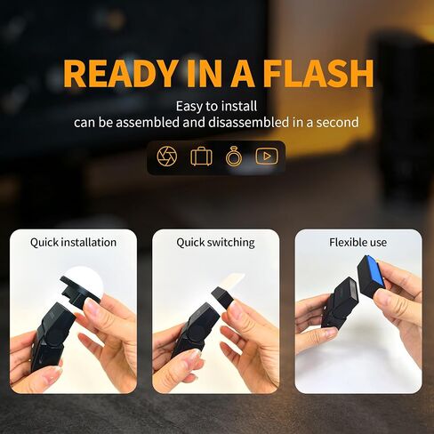 3-in-1 Flash Lighting Modifier Kit Compatible with Ulanzi SL03 Flash, Includes Half-Moon Diffuser, Bounce Reflector & 5 Color Gels, Portable Snap-On Flash Accessories for Portrait. in Kuwait