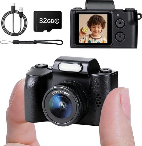 Mini Keychain Camera, FHD 1080p 48MP Mini Digital Camera with 32GB SD Card, 1.3" HD Display, 100 Mins Battery Life Small for Travel Study Recording-Pink in Saudi Arabia