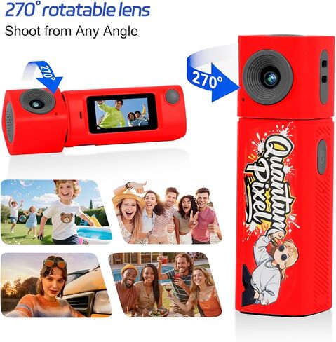 Mini Keychain Digital Camera,Y2K Retro Pocket Digicam 2K HD Video Camera, 270° Rotatable Lens, Built-in Flash, Type-C Charging, with 32GB SD Card & Keychain in Saudi Arabia