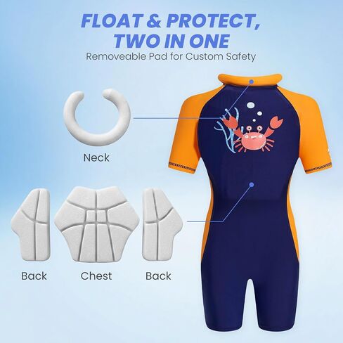 Gogokids Kids Floatation Swimsuit, Toddler One Piece Swimsuits with Armbands, UV 50+ Sun Protection Swimwear for 2-7 Years (26-57lbs) Boys & Girls in Saudi Arabia
