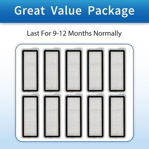 (10 Pack) QV 35A Replacement HEPA Filter for Roborock QV 35S, Qrevo S Qrevo MaxV, Qrevo Plus, Qrevo Pro, Qrevo Curv, Qrevo Edge Robot Vacuum, Filters Accessories Kit (NOT FOR Q Revo) in Kuwait