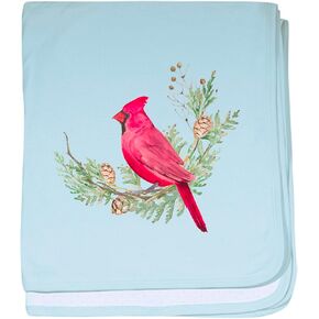 CafePress Rustic Pine Cone Christmas Winter Red Cardinal Baby Blanket, Super Soft Newborn Swaddle in Kuwait