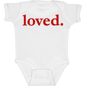 Custom Kingdom Baby Loved Valentine's Day Romper Bodysuit White in Saudi Arabia