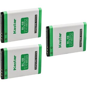 Kastar BL-5B Battery 3-Pack Replacement for Vodafone Mini D100 Mini D101, Alcat OT-S680 One Touch S680, Minox Digital Classic DCC 5.1 DCC 5.1 DCC 5.0, NGM SOAP in Saudi Arabia