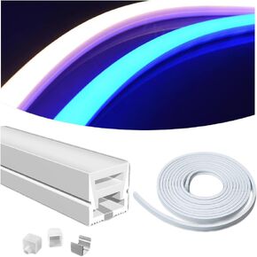 196inch Silicone LED Diffuser Channel for 10mm Width LED Strip | Waterproof Neon Rope Strip Light Silicone Cover for Living Room, Kitchen, Wall and Other Decoration, No Light Strip in Saudi Arabia