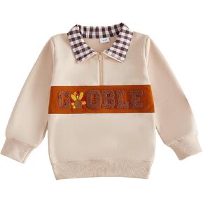 Hnyenmcko Toddler Boy Girls Halloween Sweatshirt Pumpkin Embroidered Shirt | Long Sleeve, Fall Shirt, Quarter Zip Collar Sweatshirt, Pumpkin/Boo/Spooky Embroidery Sweatshirt, Fall Winter Clothes in Kuwait